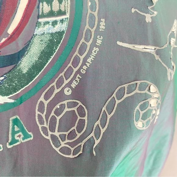 Vintage 90s Windbreaker Jacket Iridescent Unisex One Size Oversized XL Green - Picture 10 of 17